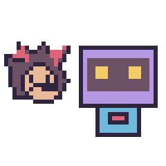 Pixel art Shadow mini et Robot rétro, grille 40 × 40