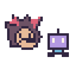 Pixel art Shadow mini et Robot simple 12 × 12, grille 32 × 32