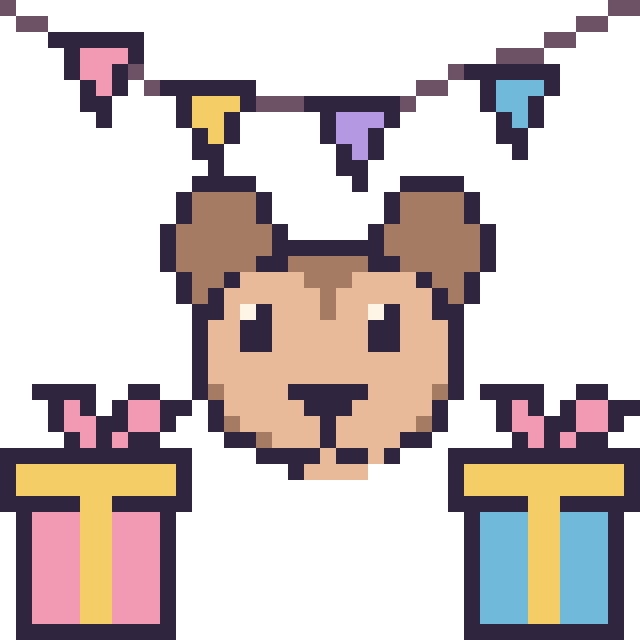 Modèle de pixel art Singe pour un anniversaire sur une grille de 40 par 40 cases