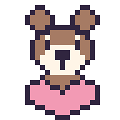 Pixel art Singe avec un cœur, grille 24 × 24