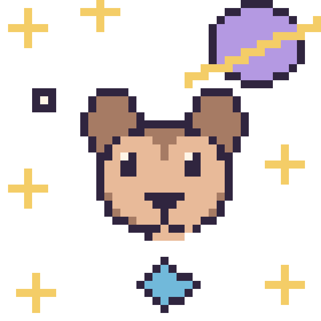Modèle de pixel art Singe dans l’espace sur une grille de 40 par 40 cases
