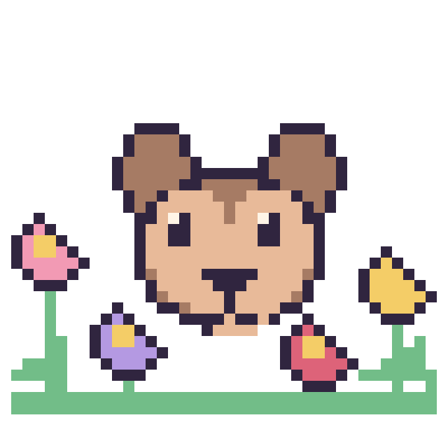 Modèle de pixel art Singe dans le jardin sur une grille de 40 par 40 cases