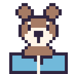 Pixel art Singe avec un livre, grille 24 × 24