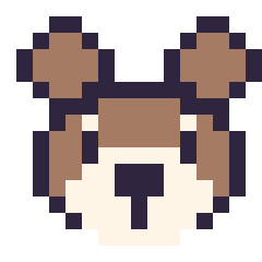 Pixel art Singe : portrait facile, grille 16 × 16