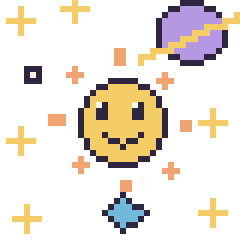 Pixel art Soleil dans l’espace, grille 40 × 40
