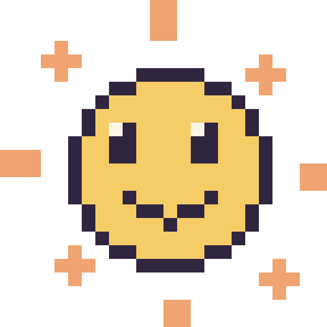 Modèle de pixel art Soleil sur une grille de 24 par 24 cases