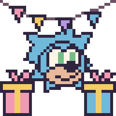 Pixel art Sonic pour un anniversaire, grille 40 × 40