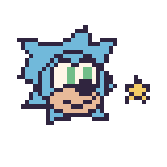 Pixel art Sonic et Étoile mini, grille 40 × 40