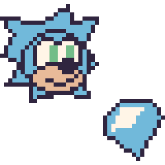 Pixel art Sonic et Diamant Minecraft 16 × 16, grille 40 × 40