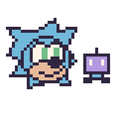 Pixel art Sonic et Robot simple 12 × 12, grille 40 × 40