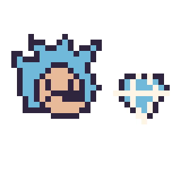 Pixel art Sonic mini et Diamant simple 10 × 10, grille 32 × 32