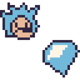 Pixel art Sonic mini et Diamant Minecraft 16 × 16, grille 32 × 32