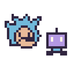 Pixel art Sonic mini et Robot simple 12 × 12, grille 32 × 32