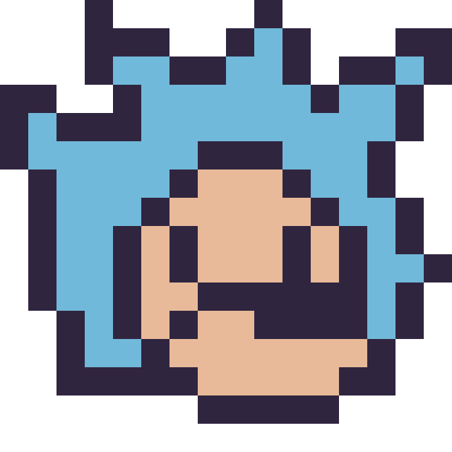 Modèle de pixel art Sonic mini 16 × 16 sur une grille de 16 par 16 cases