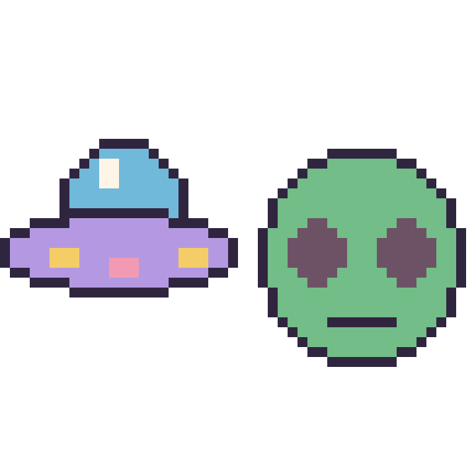 Modèle de pixel art Soucoupe volante et Alien sur une grille de 48 par 48 cases