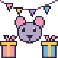 Pixel art Souris pour un anniversaire, grille 40 × 40