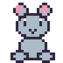 Pixel art Souris assis, grille 24 × 24