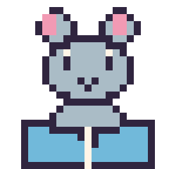 Pixel art Souris avec un livre, grille 24 × 24