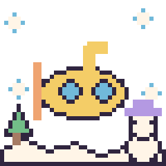 Pixel art Sous-marin en hiver, grille 40 × 40