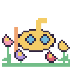 Pixel art Sous-marin dans le jardin, grille 40 × 40