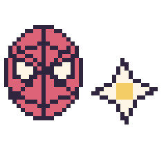 Pixel art Spider-Man et Etoile nether Minecraft 16 × 16, grille 40 × 40