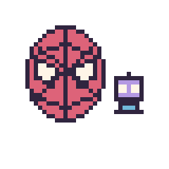 Pixel art Spider-Man et Robot simple 10 × 10, grille 40 × 40
