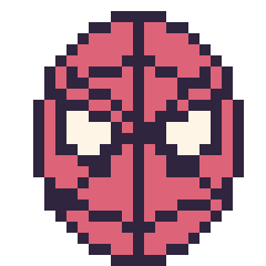 Pixel art Spider-Man, grille 24 × 24
