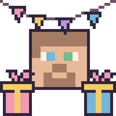Pixel art Steve pour un anniversaire, grille 40 × 40