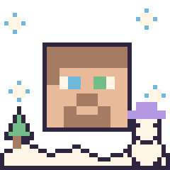 Pixel art Steve en hiver, grille 40 × 40