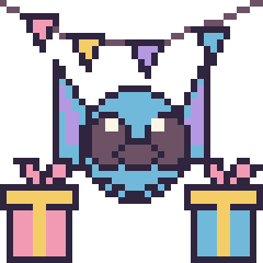 Pixel art Stitch pour un anniversaire, grille 40 × 40
