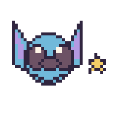 Pixel art Stitch et Étoile mini, grille 40 × 40