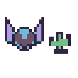 Pixel art Stitch mini et Cactus simple 10 × 10, grille 32 × 32