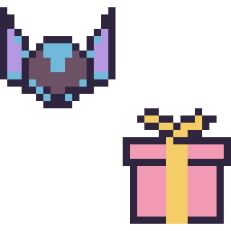 Pixel art Stitch mini et Cadeau simple 16 × 16, grille 32 × 32