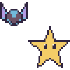 Pixel art Stitch mini et Étoile, grille 40 × 40