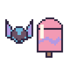 Pixel art Stitch mini et Glace bâtonnet, grille 40 × 40