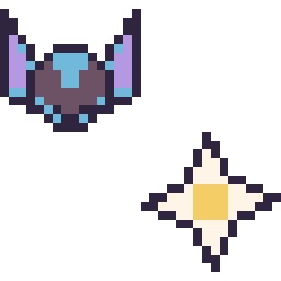 Pixel art Stitch mini et Etoile nether Minecraft 16 × 16, grille 32 × 32