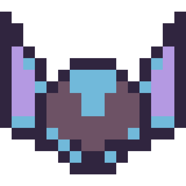 Modèle de pixel art Stitch mini 16 × 16 sur une grille de 16 par 16 cases