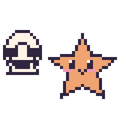 Pixel art Stormtrooper mini et Étoile de mer, grille 40 × 40