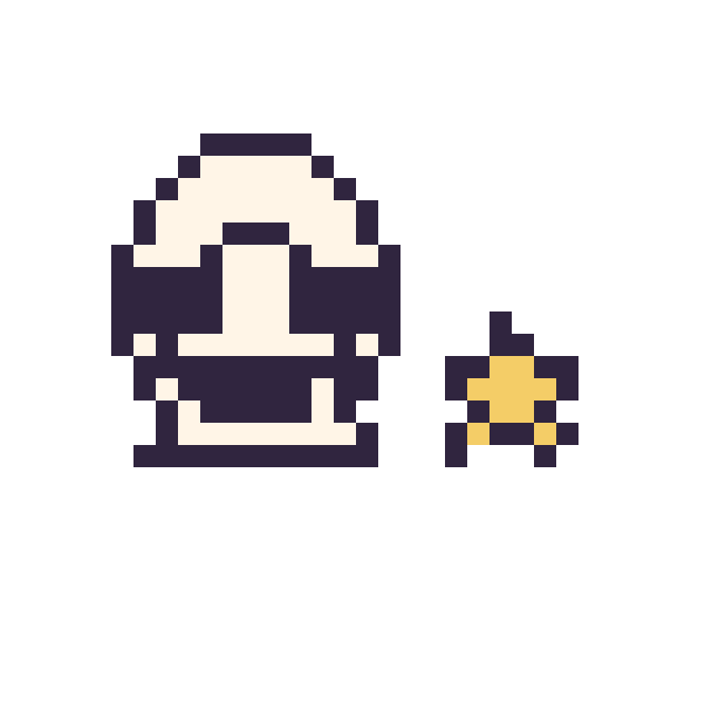 Modèle de pixel art Stormtrooper mini et Étoile mini sur une grille de 32 par 32 cases