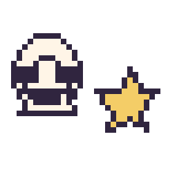 Pixel art Stormtrooper mini et Étoile simple 12 × 12, grille 32 × 32