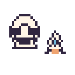 Pixel art Stormtrooper mini et Fusée simple 10 × 10, grille 32 × 32