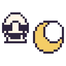 Pixel art Stormtrooper mini et Lune simple 16 × 16, grille 32 × 32
