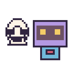 Pixel art Stormtrooper mini et Robot rétro, grille 40 × 40