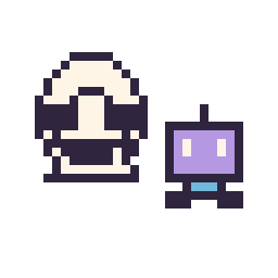 Pixel art Stormtrooper mini et Robot simple 12 × 12, grille 32 × 32