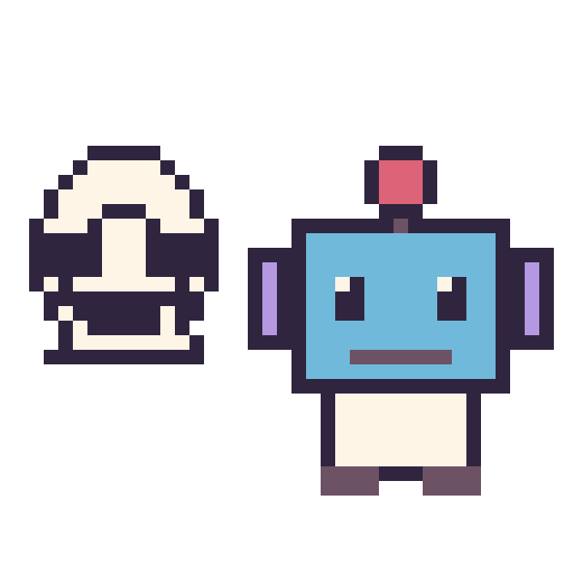 Modèle de pixel art Stormtrooper mini et Robot sur une grille de 40 par 40 cases