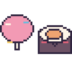 Pixel art Sucette décoré et Sushi kawaii, grille 40 × 40