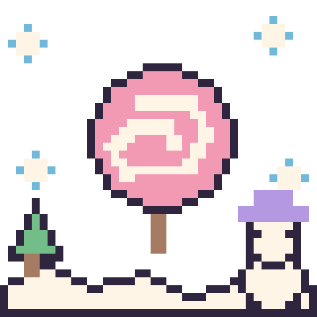 Modèle de pixel art Sucette en hiver sur une grille de 40 par 40 cases