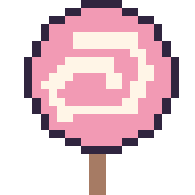 Modèle de pixel art Sucette sur une grille de 24 par 24 cases