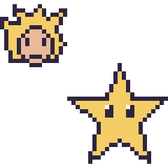 Pixel art Goku Super Saiyan mini et Étoile, grille 40 × 40