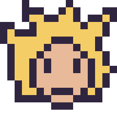 Pixel art Goku Super Saiyan mini 16 × 16, grille 16 × 16